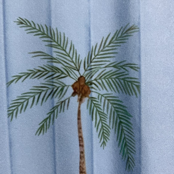 Hawaiian Shirts Mens 2XL Blue Short Sleeve Palm Trees Front Buttons Light Weight - Picture 5 of 11